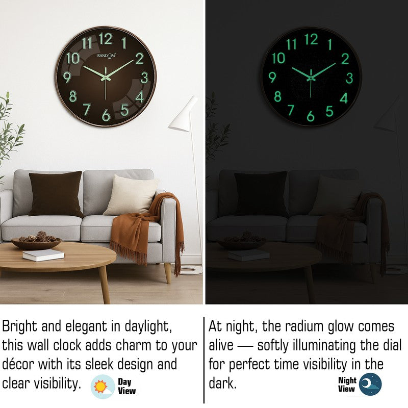 Elvric Round Modern Plastic Wall Clock - Brown media 5