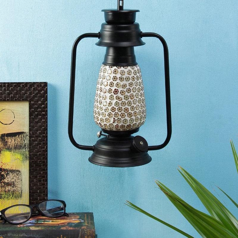 Navina Mosaic Lantern Iron Wall Lamp - Black media 3