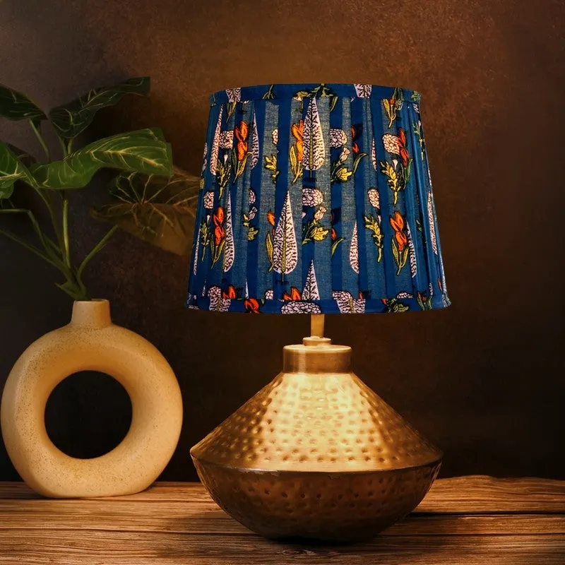 Indigo Meadow Metal Base Cotton Table Lamp - Multicolor media 1