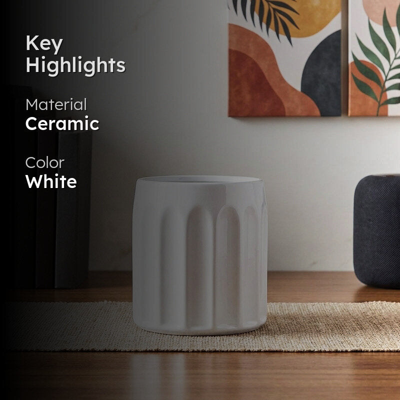 Ugaoo Straits Ceramic Planter - White media 2