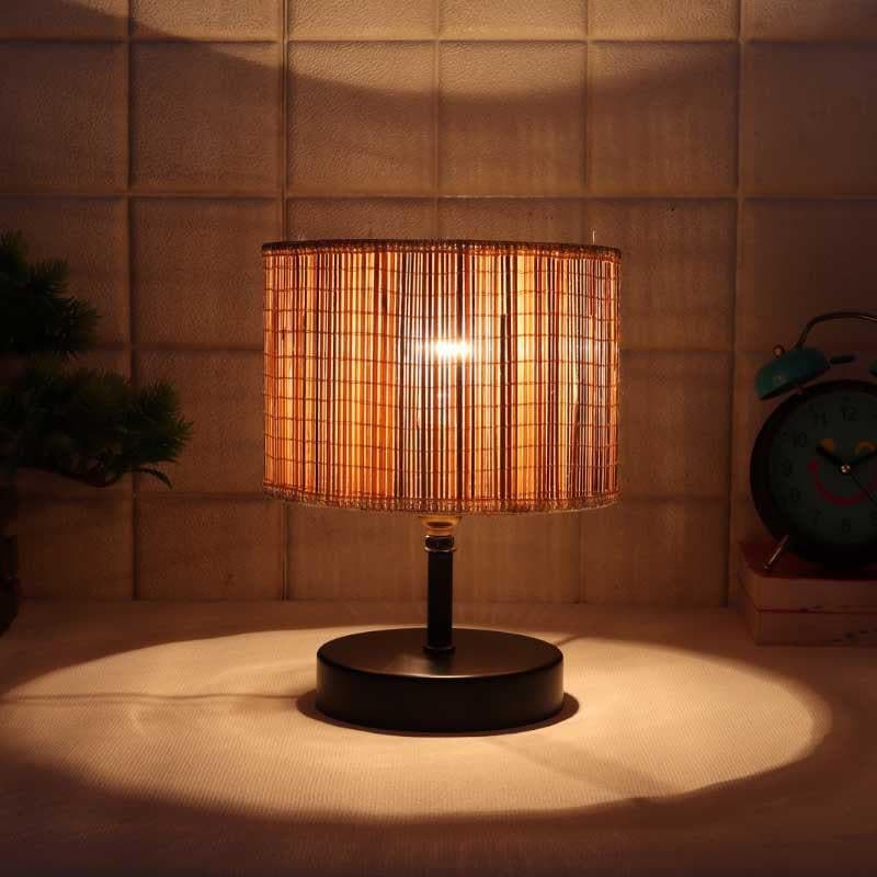 Husky Tall Bamboo Table Lamp - Beige,Black