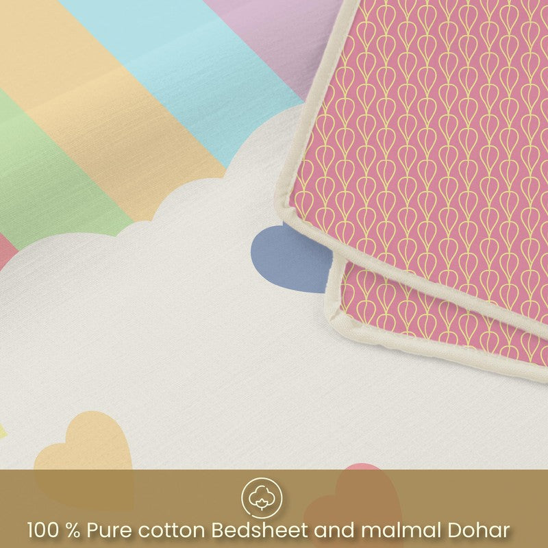Urban Space Playful Multicolor Cotton Bedding Set (200 TC) - Four Piece Set media 10