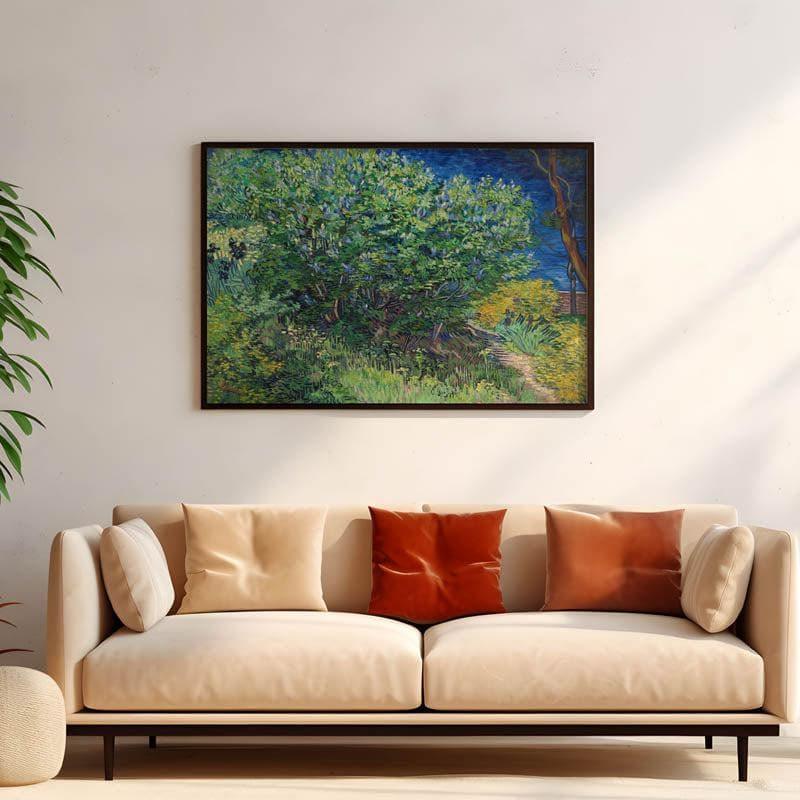 Lilac Bush By Vincent Van Gogh - Black Frame