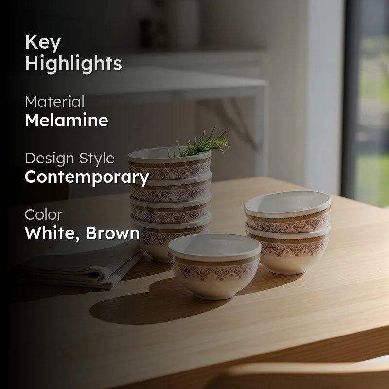 Classic Melamine Snack Bowls (300 mL Each) - Set of Six media 2