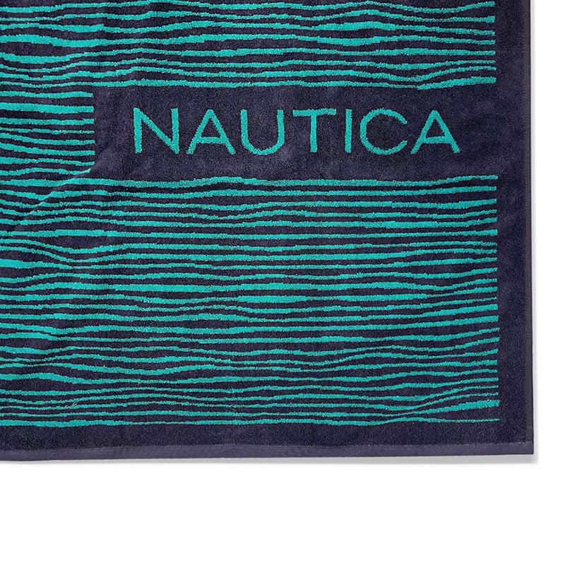 Nautica Feather Embrace Cotton Bath Towel - Teal & Grey media 6