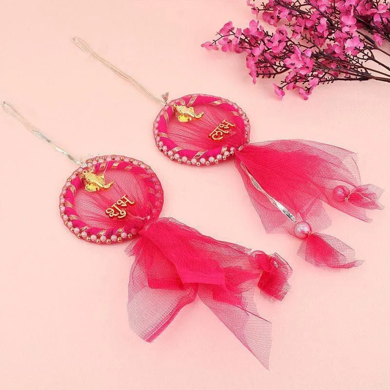 Karishma Fabric Latkan (Pink) - Set Of Two media 1
