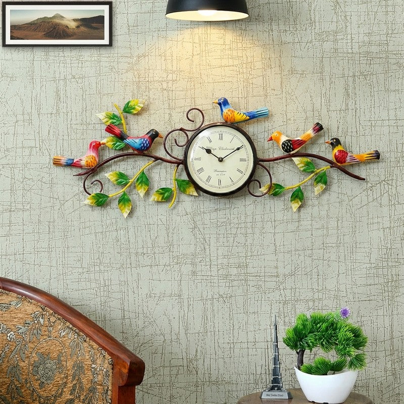 Sparrow Art Inspired Metal Wall Clock