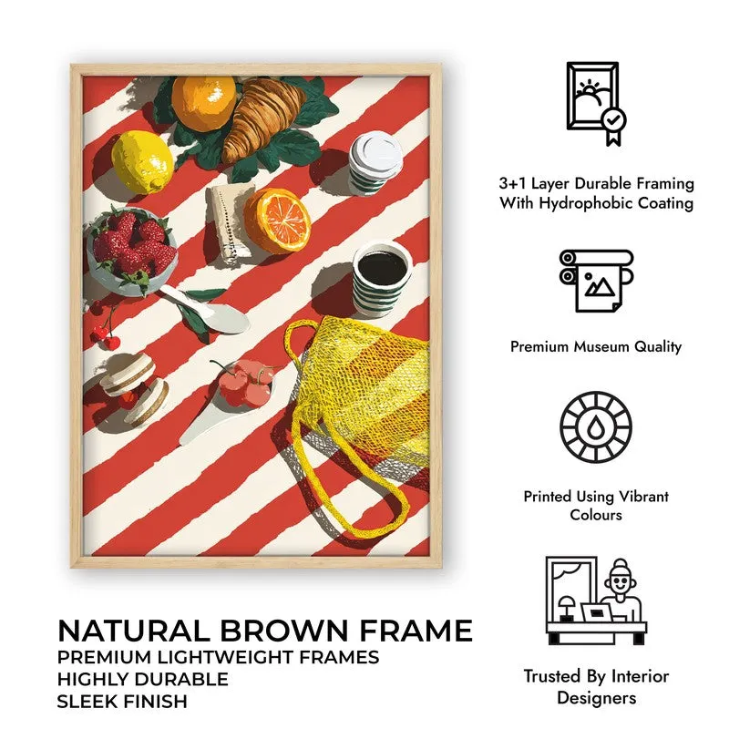 Bruncha Canvas Wall Painting With Brown Frame media 10