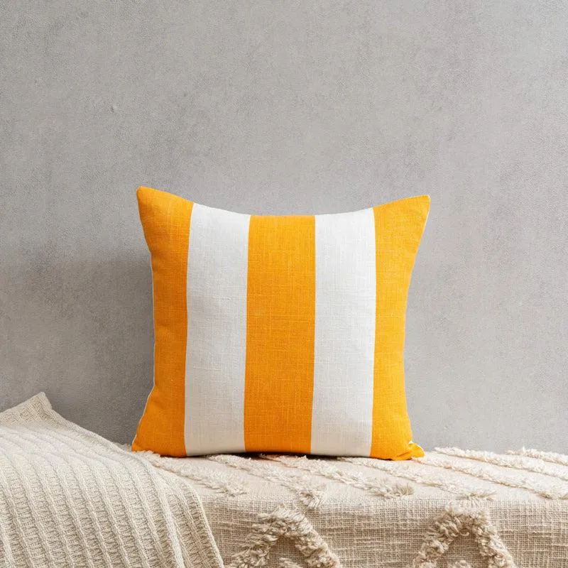 Belen Hand Printed Square Cushion Cover - Orange media 1