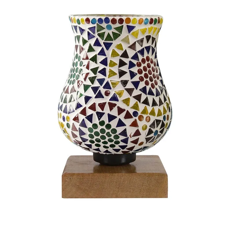 Prismique Mosaic Glass Table Lamp With Wooden Base - Multicolor media 5