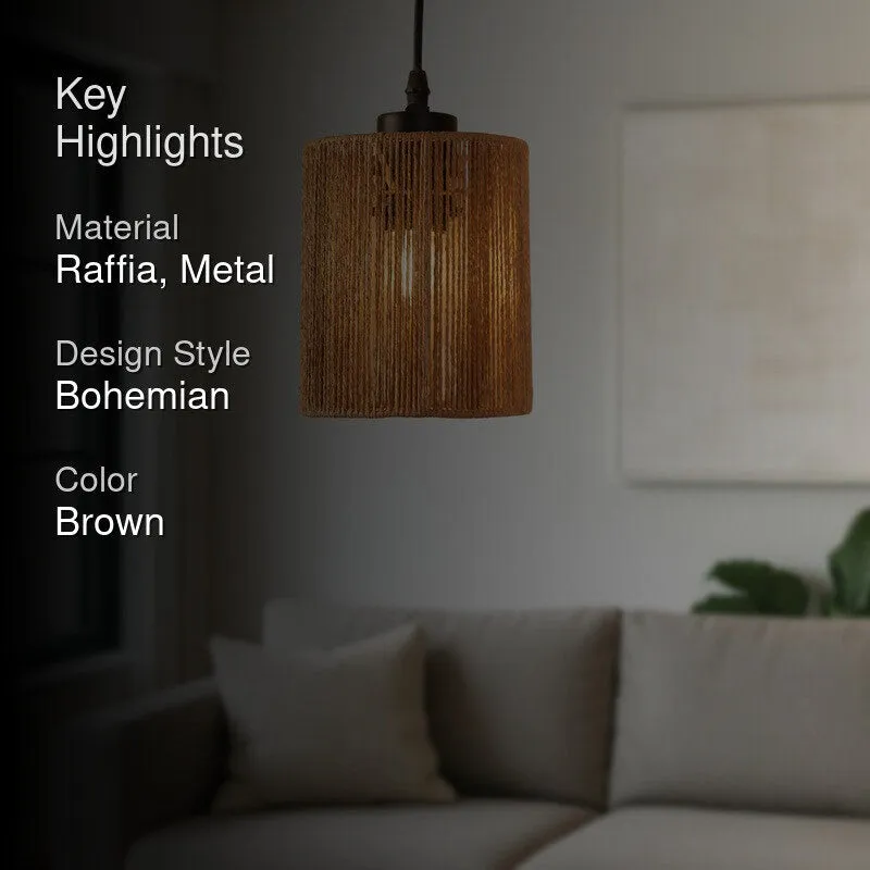Velrion Raffia Pendant Ceiling Lamp media 2