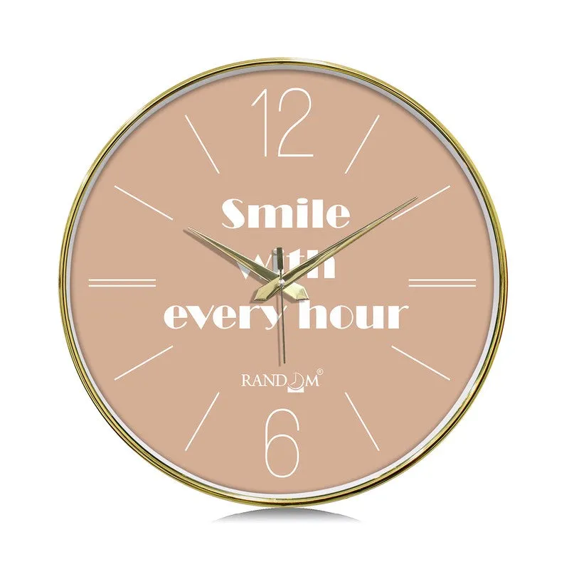 Smile Every Hour Round Analog Wall Clock - Brown media 3