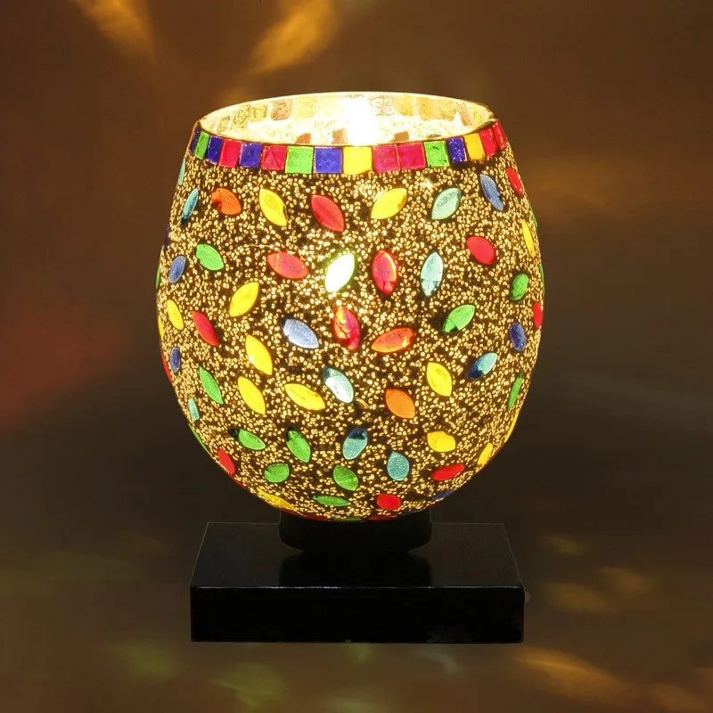 Flarin Mosaic Glass Table Lamp With Wooden Base - Multicolor media 7