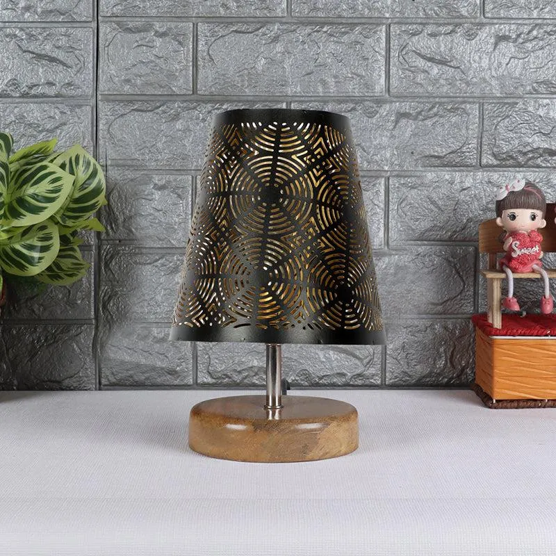 Neso Etched Metal Table Lamp - Black,Brown media 3