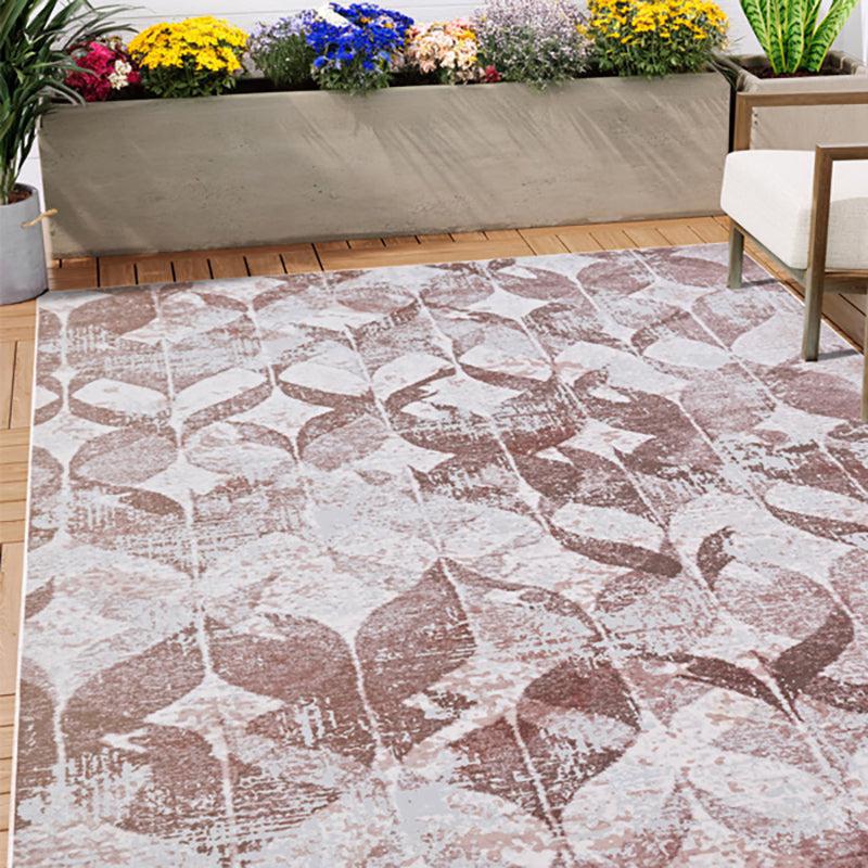 Amandil Abstract Polyester Anti-Skid Carpet - Brown media 3