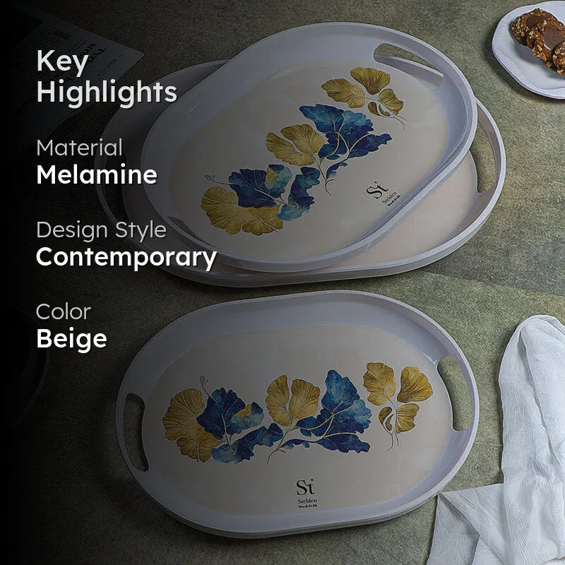 Leaf Of Gold Melamine Serving Tray - Set Of Three media 2