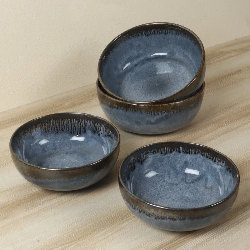 Modessa Table Serving Bowl (Blue,700 mL Each) - Set Of Four media 4