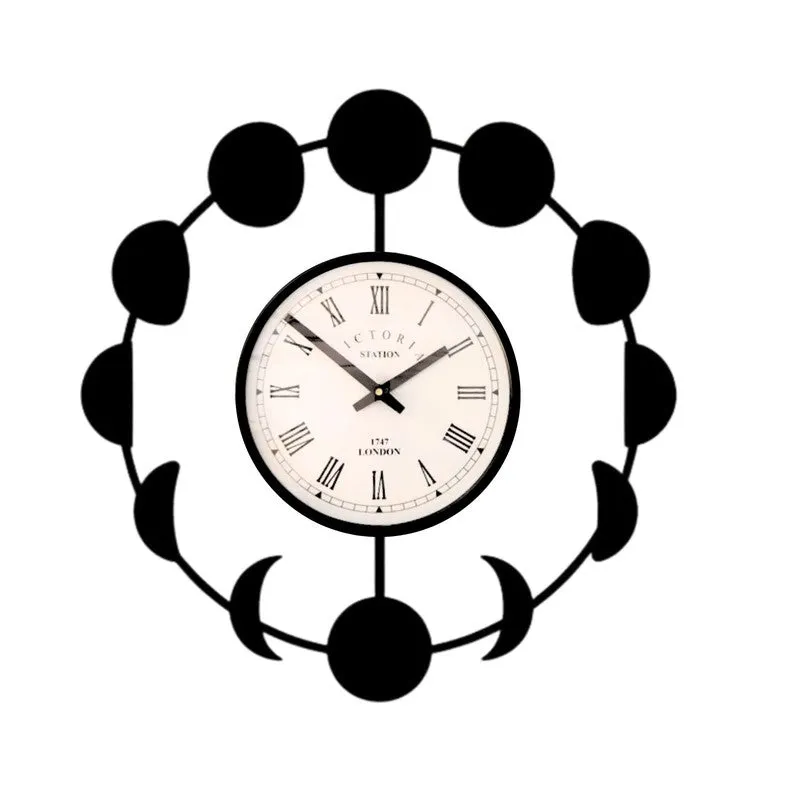 Mooncycle Steel Analog Wall Clock - Black media 4