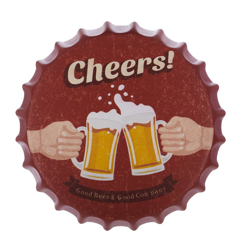 Cheers Beers Bottle Cap Metal Wall Accent media 4