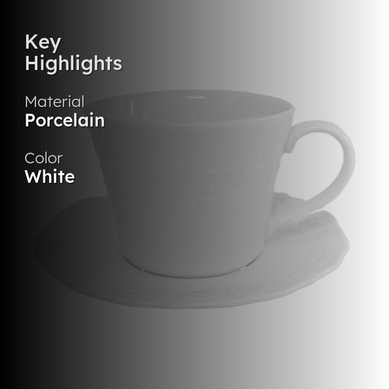 Christina Oliver Porcelain Cup & Saucer With Gift Box (350 mL) - Set of Four image 2