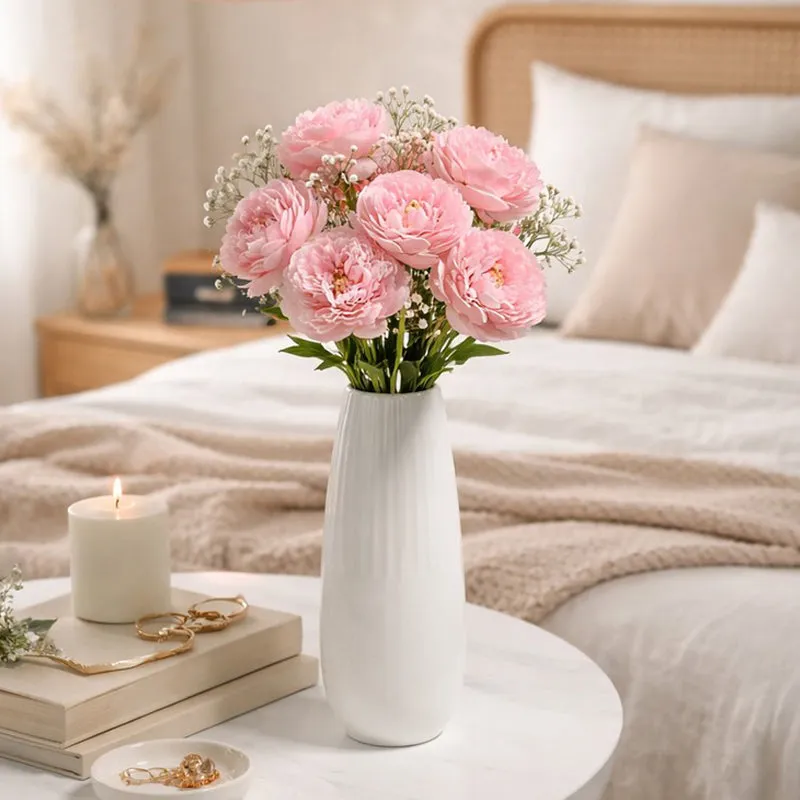 Redvo Ceramic Vase - White media 1