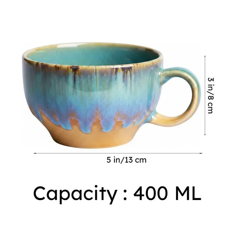 Cafe Clay Ceramic Coffee Mug (400 mL Each) - Set of Two media 8