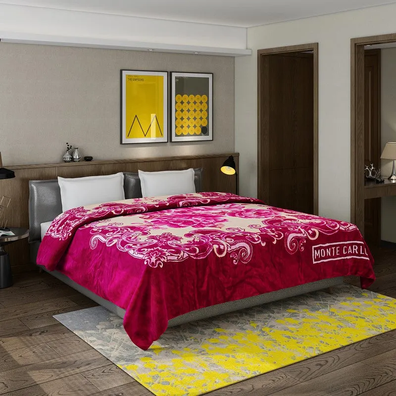 Monte Carlo Crimson Cascade Blanket (Pink)- 950 GSM media 1