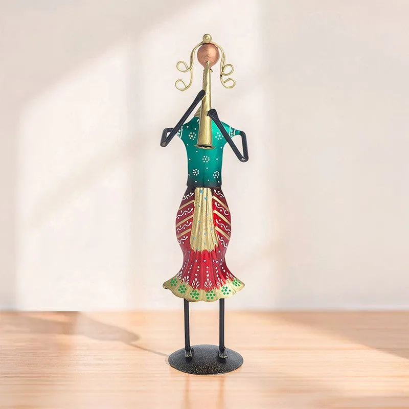 Lady Musician Iron Showpiece - Green,Red media 6