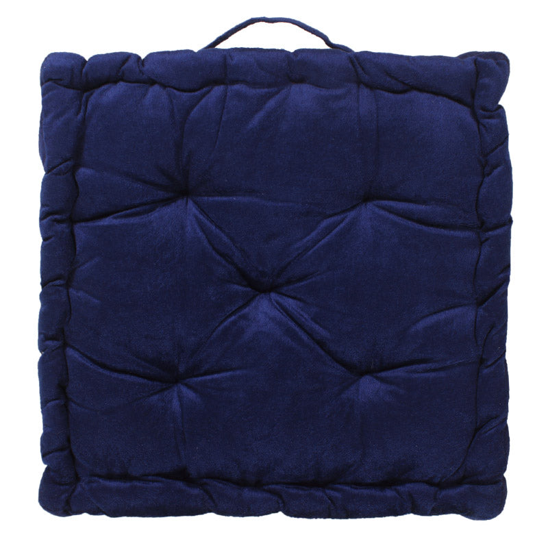 Roe Velvet Floor Cushion - Navy Blue media 3