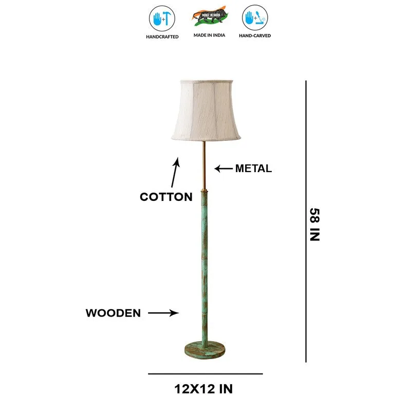 Misty Morning Wooden Floor Lamp - White media 9