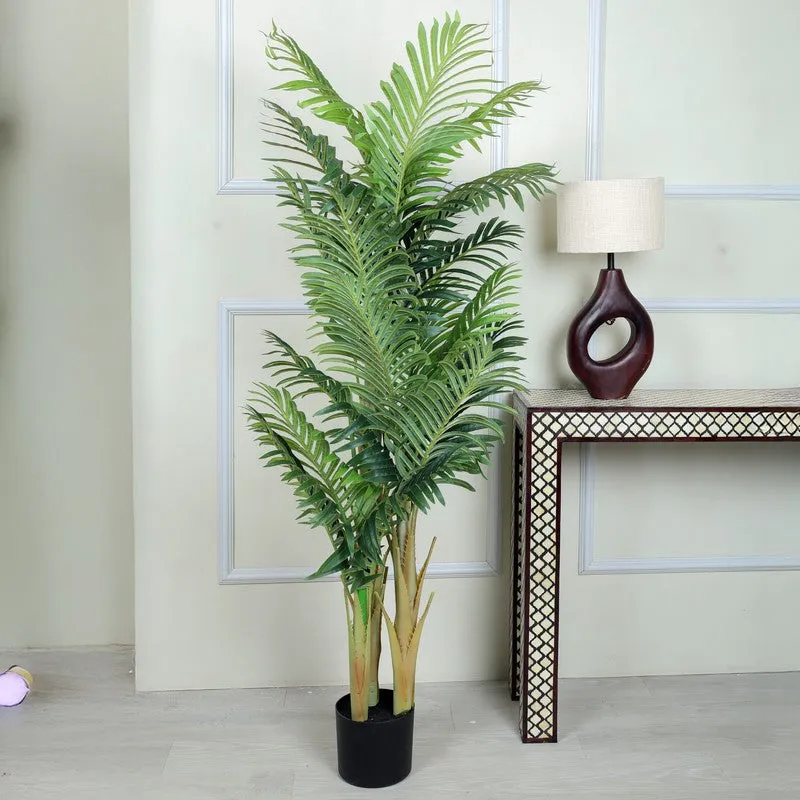 Artificial Arica Palm Plant With Black Fiber Pot - 5.2 Feet media 3