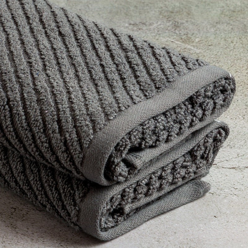 Nautica Riviera Soft Cotton Hand Towel (Grey) - Set Of Two media 4