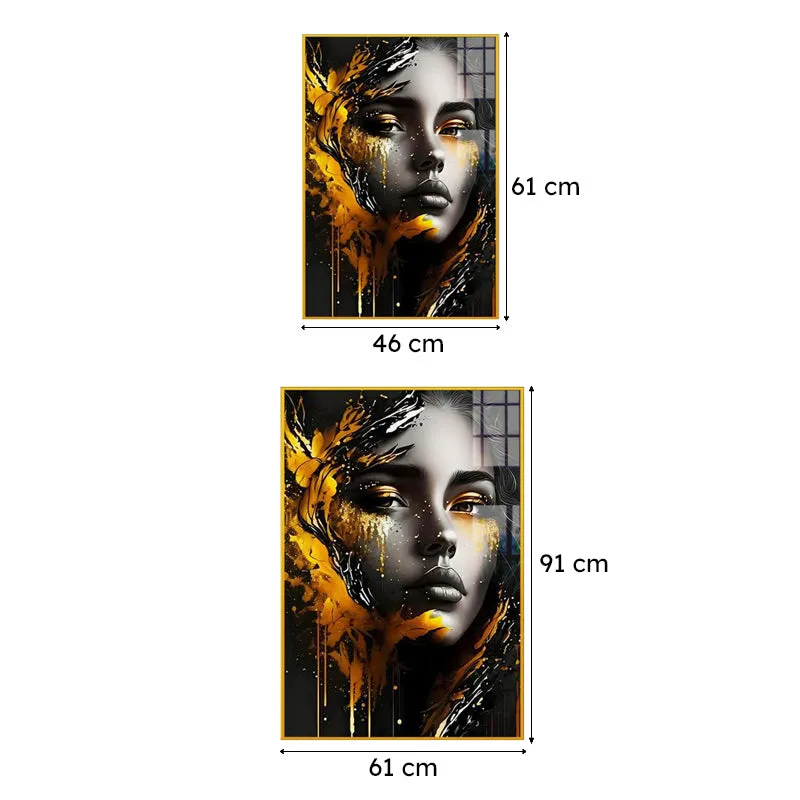Gilded Silence Modern Canvas Wall Art With Frame - Gold media 6