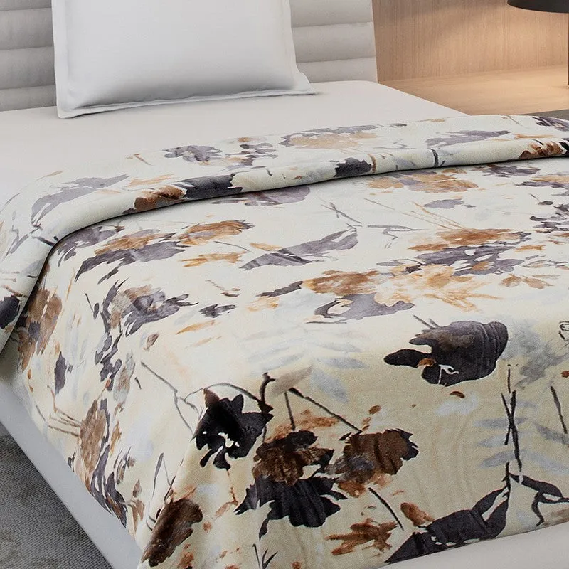 Monte Carlo Beaura Floral Print Polyester Blanket (Multicolor) - 350 GSM media 5