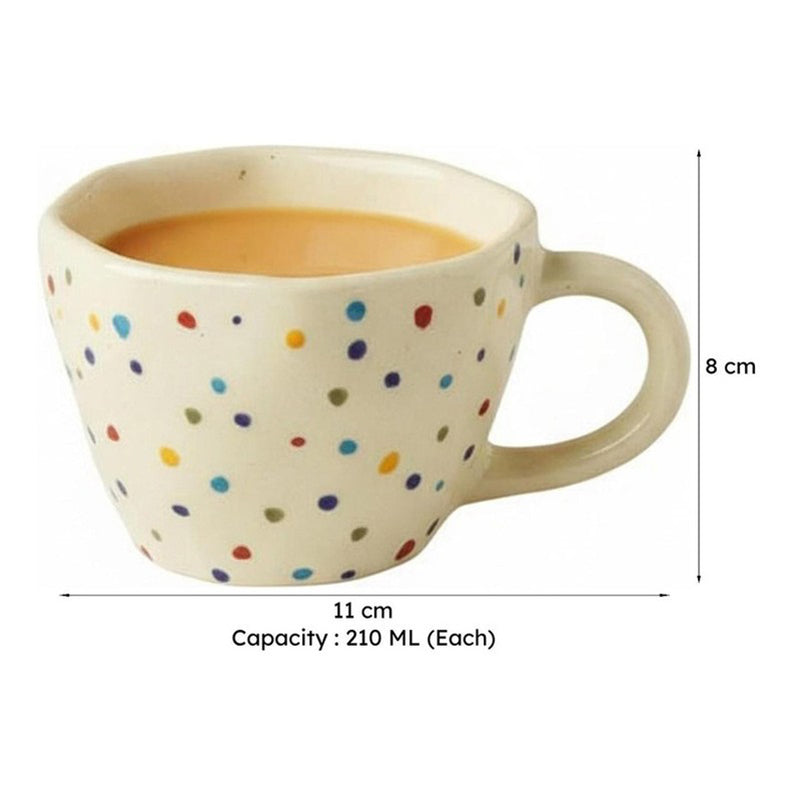 Starry Ceramic Tea Cup (210 mL Each) -  Set of Four media 6