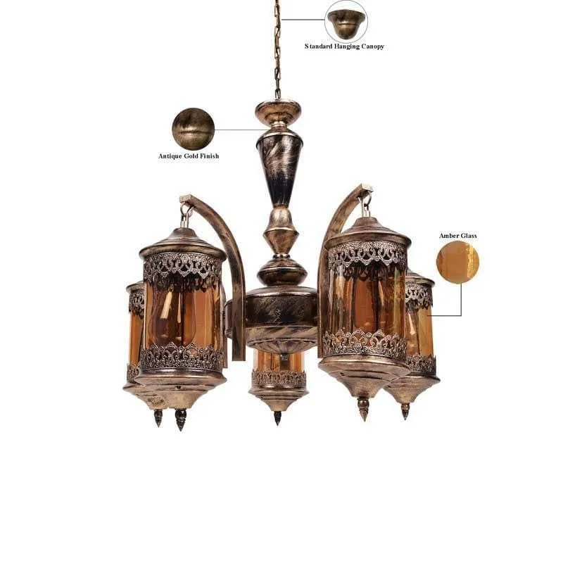 Ornate Farola Chandelier - Five Lights media 6