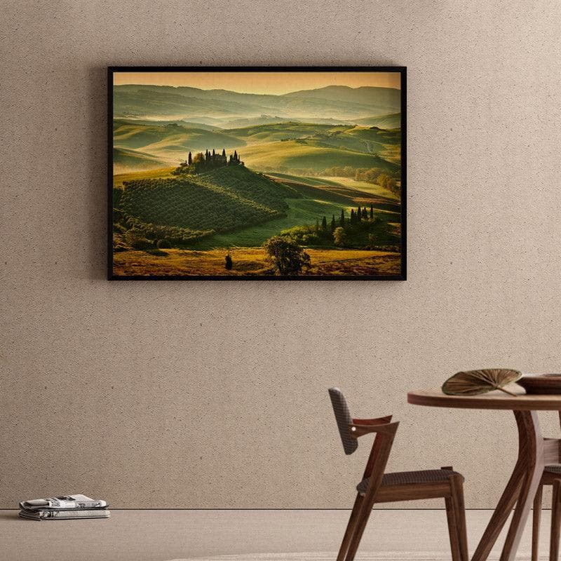 Tuscany Spring Canvas Wall Painting - Black Frame