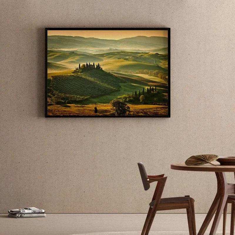 Tuscany Spring Canvas Wall Painting - Black Frame media 1