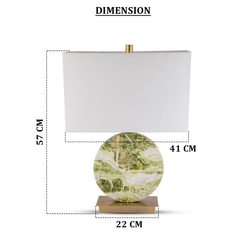 AarviDecor Marlow Classic Fabric Table Lamp - Green media 8
