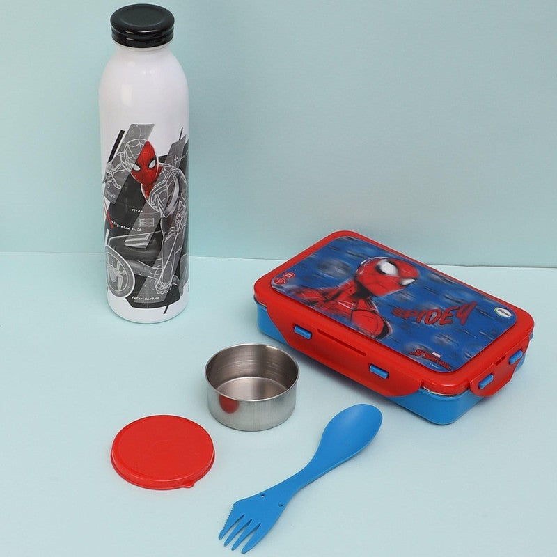 Spider Saviour Lunch Box 700 ML With 600 ML Water Bottle - Two Piece Set - Bundles