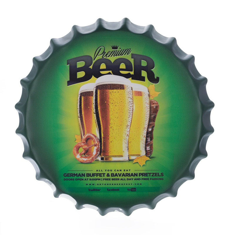 Premium Beer Bottle Cap Metal Wall Accent media 3