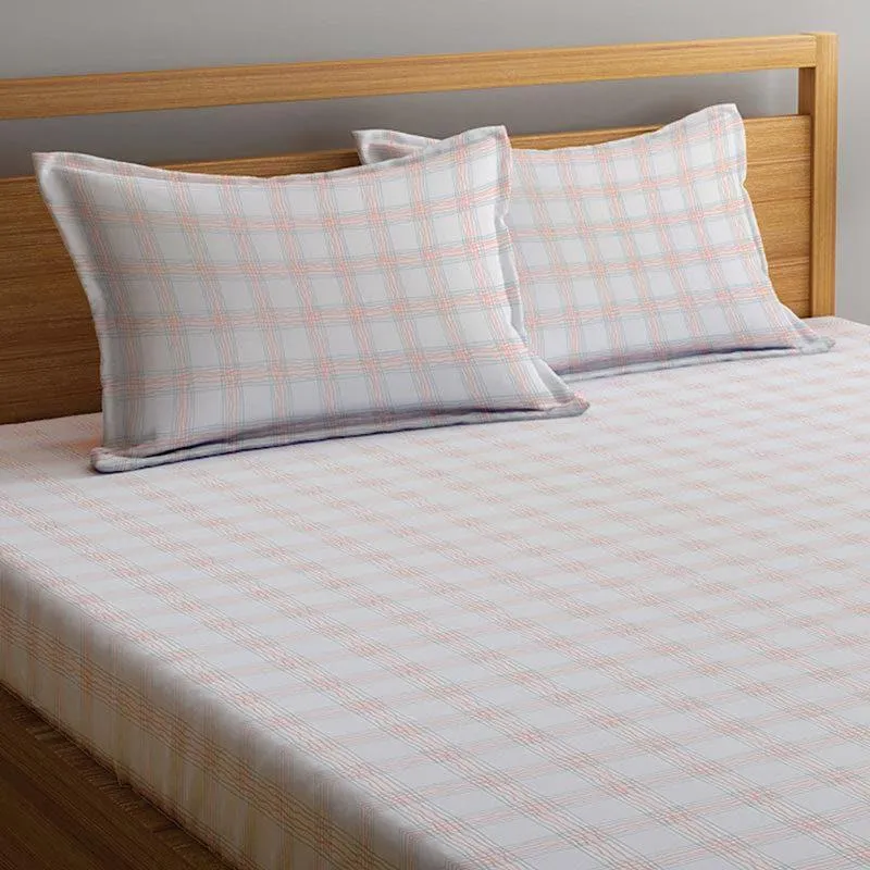 Milly Checkered Bedsheet (Beige) - 150 GSM media 3