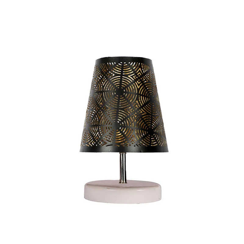 Vero Etched Metal Table Lamp - Black,White media 4