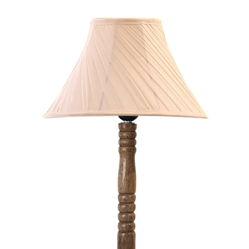 Hex Glow Table Lamp With Wooden Base - Ivory,Brown media 5