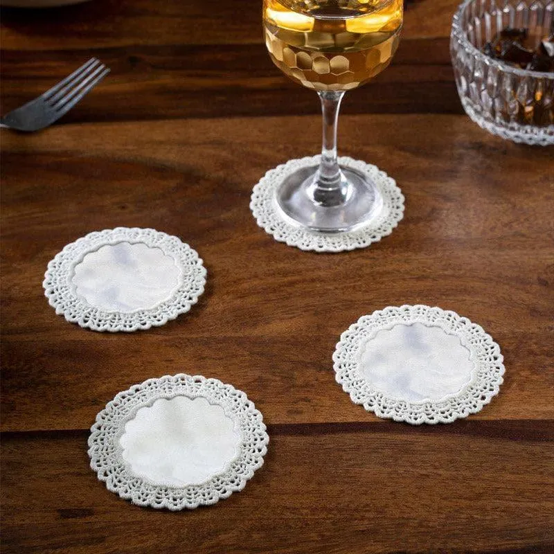 Embroidered Floral Foster Doily - Set Of Four media 3