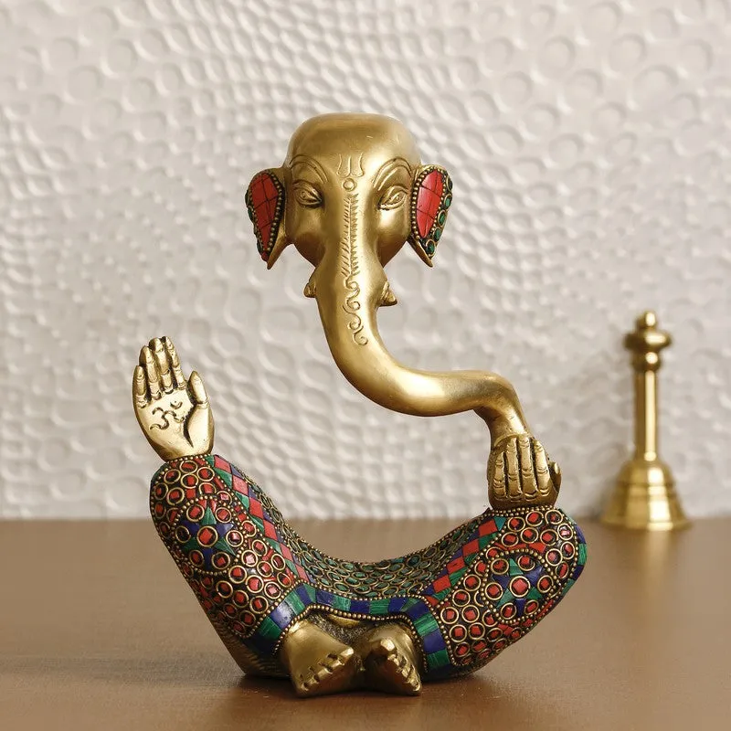 Mosaic Ganesha Harmony Brass Idol media 1