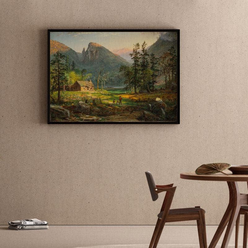 Pioneer's Home Eagle Cliff By Jasper Francis Cropsey - Black frame