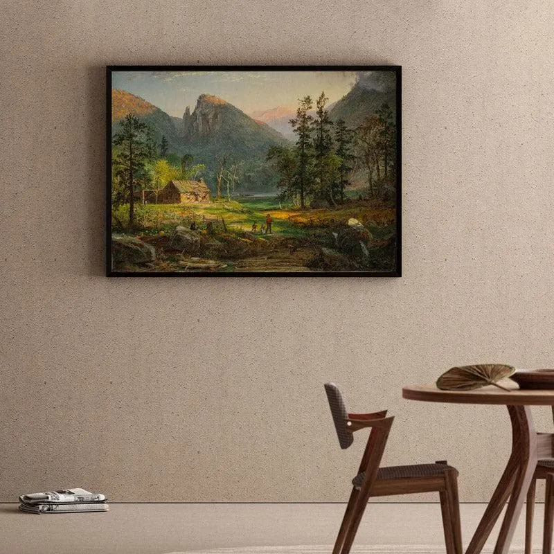 Pioneer's Home Eagle Cliff By Jasper Francis Cropsey - Black frame media 1