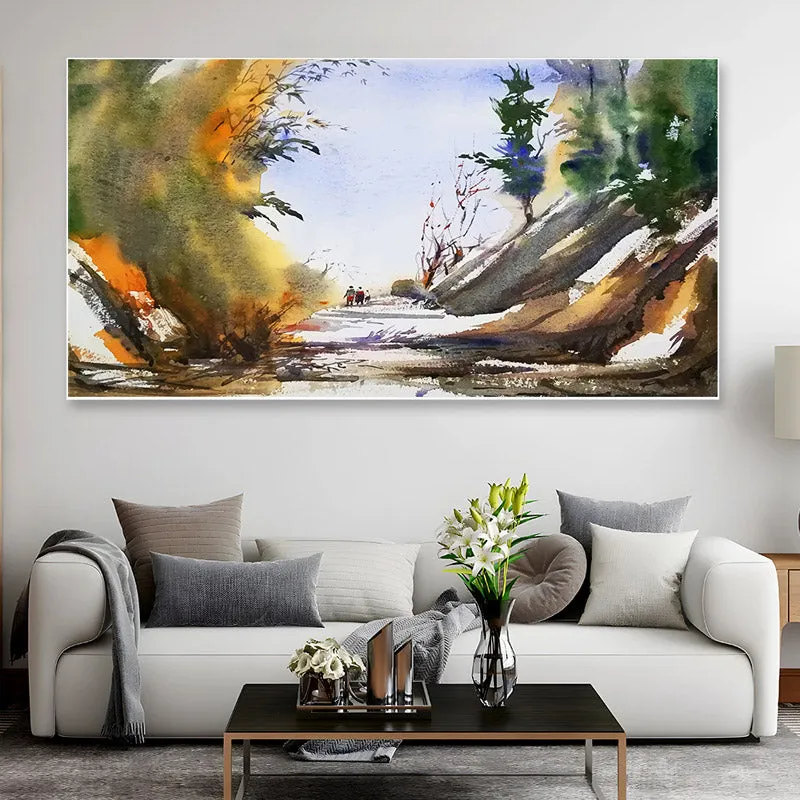 Abstract Path Canvas Wall Painting media 1