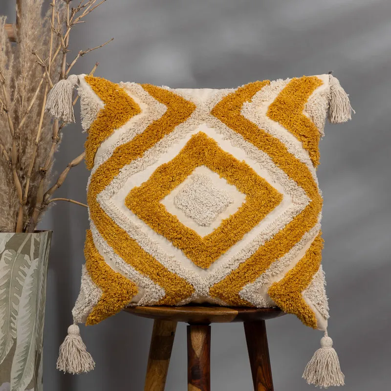 Tess Line Tufted Cushion Cover - Yellow media 1